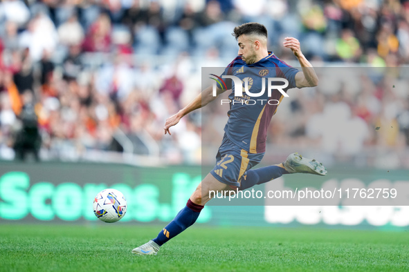 Stephan El Shaarawy of AS Roma during the Serie A Enilive match between AS Roma and Bologna FC at Stadio Olimpico on November 10, 2024 in Ro...