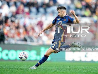 Stephan El Shaarawy of AS Roma during the Serie A Enilive match between AS Roma and Bologna FC at Stadio Olimpico on November 10, 2024 in Ro...