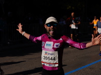 A participant in the Athens Marathon in Athens, Greece, on November 10, 2024, during the race (