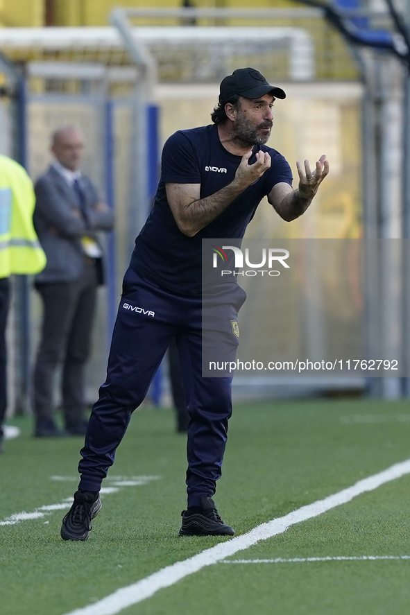 Head Coach of Guido SS Juve Stabia Pagliuca during the Serie B match between SS Juve Stabia and Spezia Calcio at Stadio Romeo Menti Castella...