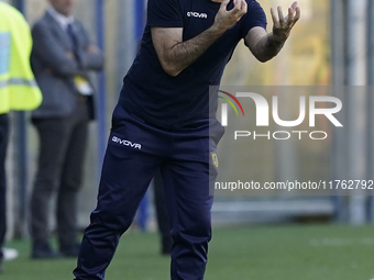 Head Coach of Guido SS Juve Stabia Pagliuca during the Serie B match between SS Juve Stabia and Spezia Calcio at Stadio Romeo Menti Castella...