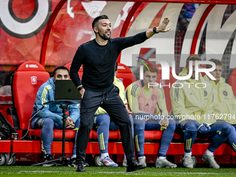 AFC Ajax Amsterdam trainer Francesco Fariolo is present during the match between Twente and Ajax at the Grolsch Veste stadium for the Dutch...