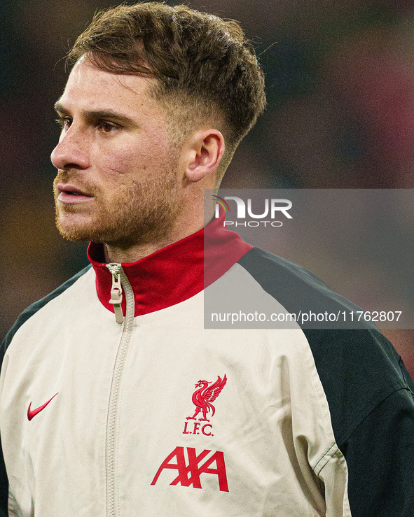 Alexis Mac Allister of Liverpool plays during the Premier League match between Liverpool and Aston Villa at Anfield in Liverpool, England, o...