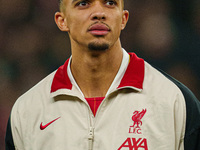 Trent Alexander-Arnold plays during the Premier League match between Liverpool and Aston Villa at Anfield in Liverpool, England, on November...