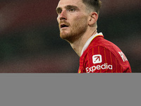 Andrew Robertson of Liverpool plays during the Premier League match between Liverpool and Aston Villa at Anfield in Liverpool, England, on N...