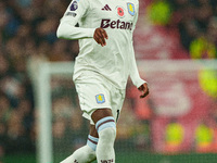 Aston Villa's Jaden Philogene-Bidace is in action during the Premier League match between Liverpool and Aston Villa at Anfield in Liverpool,...