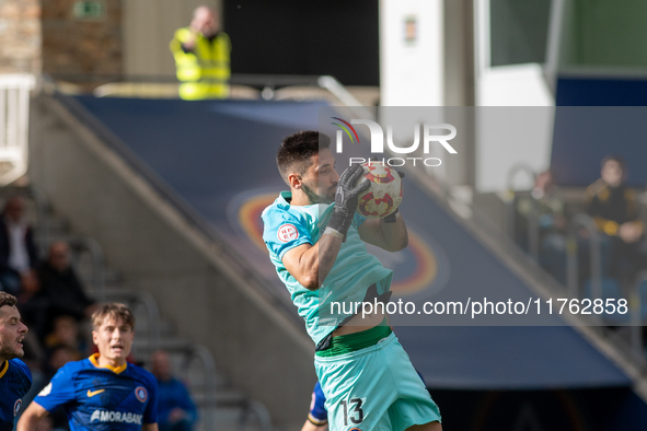 Oier Olazabal of FC Andorra is in action during the Primera RFEF 2024 - 2025 match between FC Andorra and Barakaldo CF at Estadi Nacional in...