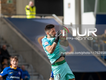 Oier Olazabal of FC Andorra is in action during the Primera RFEF 2024 - 2025 match between FC Andorra and Barakaldo CF at Estadi Nacional in...