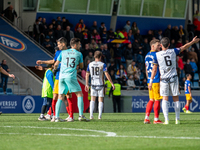 In Andorra La Vella, Andorra, on November 10, 2024, FC Andorra players stand after the Primera RFEF 2024-2025 match between FC Andorra and B...