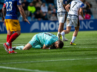 Oier Olazabal of FC Andorra is in action during the Primera RFEF 2024 - 2025 match between FC Andorra and Barakaldo CF at Estadi Nacional in...