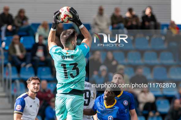 Oier Olazabal of FC Andorra is in action during the Primera RFEF 2024 - 2025 match between FC Andorra and Barakaldo CF at Estadi Nacional in...