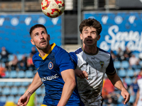 Players are in action during the Primera RFEF 2024-2025 match between FC Andorra and Barakaldo CF at Estadi Nacional in Andorra La Vella, An...