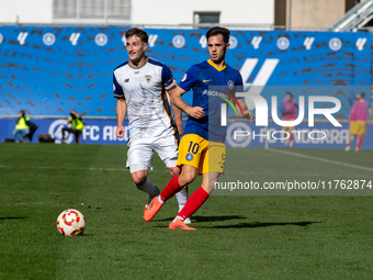 Alvaro Martin of FC Andorra plays during the Primera RFEF 2024 - 2025 match between FC Andorra and Barakaldo CF at Estadi Nacional in Andorr...