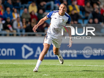 Maroan Sannadi of Barakaldo CF is in action during the Primera RFEF 2024-2025 match between FC Andorra and Barakaldo CF at Estadi Nacional i...