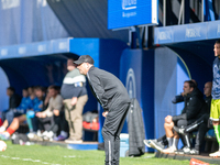 Imanol de la Sota, coach of Barakaldo CF, looks on during the Primera RFEF 2024-2025 match between FC Andorra and Barakaldo CF at Estadi Nac...