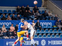 Borja Garcia of Barakaldo CF competes for the ball during the Primera RFEF 2024-2025 match between FC Andorra and Barakaldo CF at Estadi Nac...