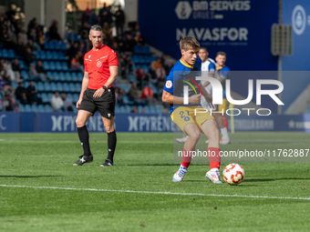 Ivan Rodriguez of FC Andorra is in action during the Primera RFEF 2024-2025 match between FC Andorra and Barakaldo CF at Estadi Nacional in...