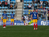 Players are in action during the Primera RFEF 2024-2025 match between FC Andorra and Barakaldo CF at Estadi Nacional in Andorra La Vella, An...