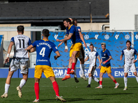 Players are in action during the Primera RFEF 2024-2025 match between FC Andorra and Barakaldo CF at Estadi Nacional in Andorra La Vella, An...