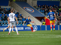 Manu Nieto of FC Andorra is in action during the Primera RFEF 2024-2025 match between FC Andorra and Barakaldo CF at Estadi Nacional in Ando...