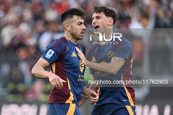 Stephan El Shaarawy of A.S. Roma celebrates after scoring the goal to make it 1-1 during the 12th day of the Serie A Championship between A....