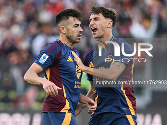 Stephan El Shaarawy of A.S. Roma celebrates after scoring the goal to make it 1-1 during the 12th day of the Serie A Championship between A....