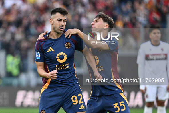 Stephan El Shaarawy of A.S. Roma celebrates after scoring the goal to make it 1-1 during the 12th day of the Serie A Championship between A....