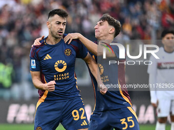 Stephan El Shaarawy of A.S. Roma celebrates after scoring the goal to make it 1-1 during the 12th day of the Serie A Championship between A....