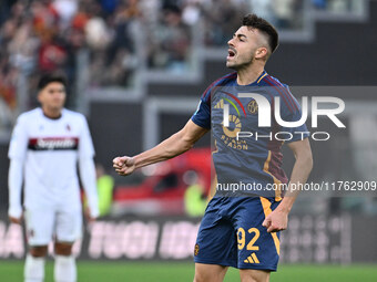 Stephan El Shaarawy of A.S. Roma celebrates after scoring the goal to make it 1-1 during the 12th day of the Serie A Championship between A....