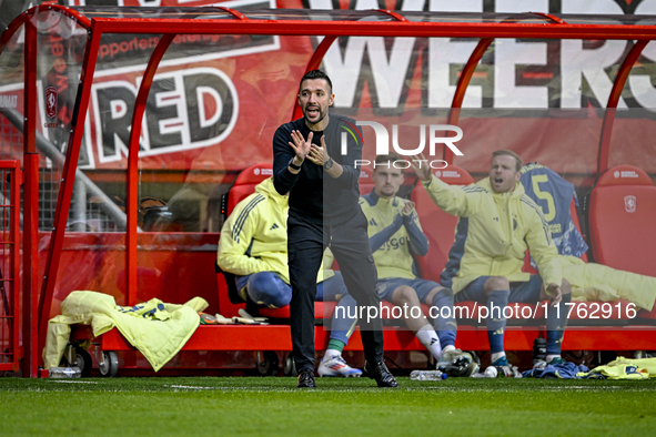 AFC Ajax Amsterdam trainer Francesco Fariolo observes the final result of 2-2 during the match between Twente and Ajax at the Grolsch Veste...