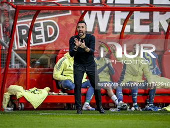 AFC Ajax Amsterdam trainer Francesco Fariolo observes the final result of 2-2 during the match between Twente and Ajax at the Grolsch Veste...