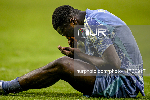 AFC Ajax Amsterdam forward Brian Brobbey plays in a match that ends with a final result of 2-2 during the game between Twente and Ajax at th...