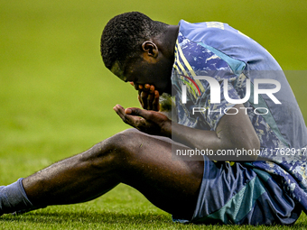 AFC Ajax Amsterdam forward Brian Brobbey plays in a match that ends with a final result of 2-2 during the game between Twente and Ajax at th...