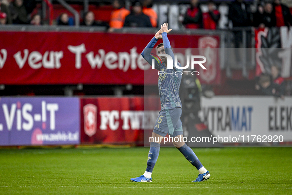 AFC Ajax Amsterdam midfielder Jordan Henderson plays in a match that ends with a final result of 2-2 during the game between Twente and Ajax...