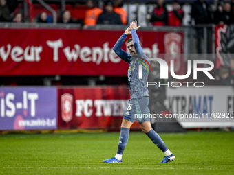 AFC Ajax Amsterdam midfielder Jordan Henderson plays in a match that ends with a final result of 2-2 during the game between Twente and Ajax...