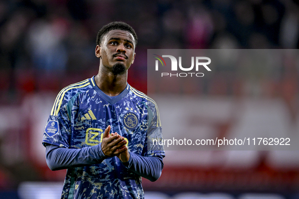 AFC Ajax Amsterdam defender Jorrel Hato is disappointed after the match, which ends with a final result of 2-2, during the match between Twe...