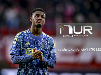 AFC Ajax Amsterdam defender Jorrel Hato is disappointed after the match, which ends with a final result of 2-2, during the match between Twe...