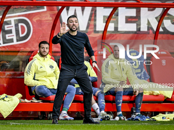 AFC Ajax Amsterdam trainer Francesco Fariolo observes the final result of 2-2 during the match between Twente and Ajax at the Grolsch Veste...