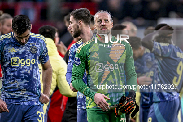 AFC Ajax Amsterdam goalkeeper Remko Pasveer is disappointed after the match, with a final result of 2-2, during the match between Twente and...