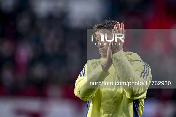 AFC Ajax Amsterdam forward Wout Weghorst achieves a final result of 2-2 during the match between Twente and Ajax at the Grolsch Veste stadiu...