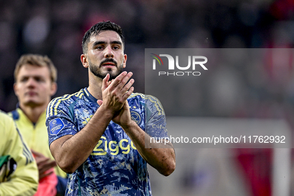 AFC Ajax Amsterdam defender Josip Sutalo feels disappointed after the match, with a final result of 2-2, during the match between Twente and...