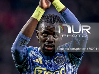 AFC Ajax Amsterdam forward Bertrand Traore results in a 2-2 draw during the match between Twente and Ajax at the Grolsch Veste stadium for t...