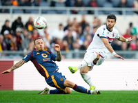 Riccardo Orsolini of Bologna FC scores second goal during the Serie A Enilive match between AS Roma and Bologna FC at Stadio Olimpico on Nov...