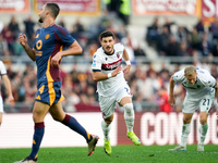 Riccardo Orsolini of Bologna FC celebrates after scoring second goal during the Serie A Enilive match between AS Roma and Bologna FC at Stad...