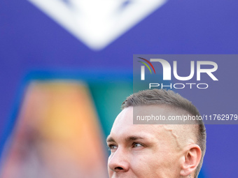 Lukasz Skorupski of Bologna FC looks on during the Serie A Enilive match between AS Roma and Bologna FC at Stadio Olimpico on November 10, 2...