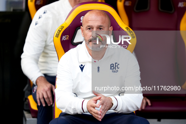 Vincenzo Italiano head coach of Bologna FC looks on during the Serie A Enilive match between AS Roma and Bologna FC at Stadio Olimpico on No...