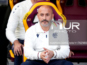 Vincenzo Italiano head coach of Bologna FC looks on during the Serie A Enilive match between AS Roma and Bologna FC at Stadio Olimpico on No...