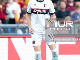 Sam Beukema of Bologna FC during the Serie A Enilive match between AS Roma and Bologna FC at Stadio Olimpico on November 10, 2024 in Rome, I...