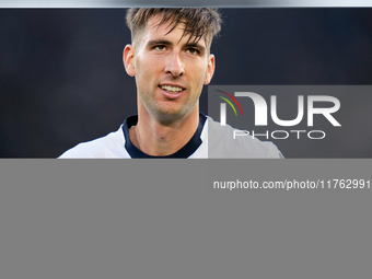 Juan Miranda of Bologna FC during the Serie A Enilive match between AS Roma and Bologna FC at Stadio Olimpico on November 10, 2024 in Rome,...