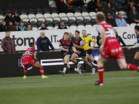 Alex Hearle of Newcastle Falcons passes during the Premiership Cup Pool A match between Newcastle Falcons and Doncaster Knights at Kingston...